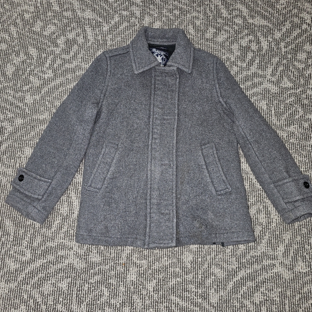HBC Signature Hudson Bay Company Women's Gray Wool Button/Zip Coat Jacket Size:M
